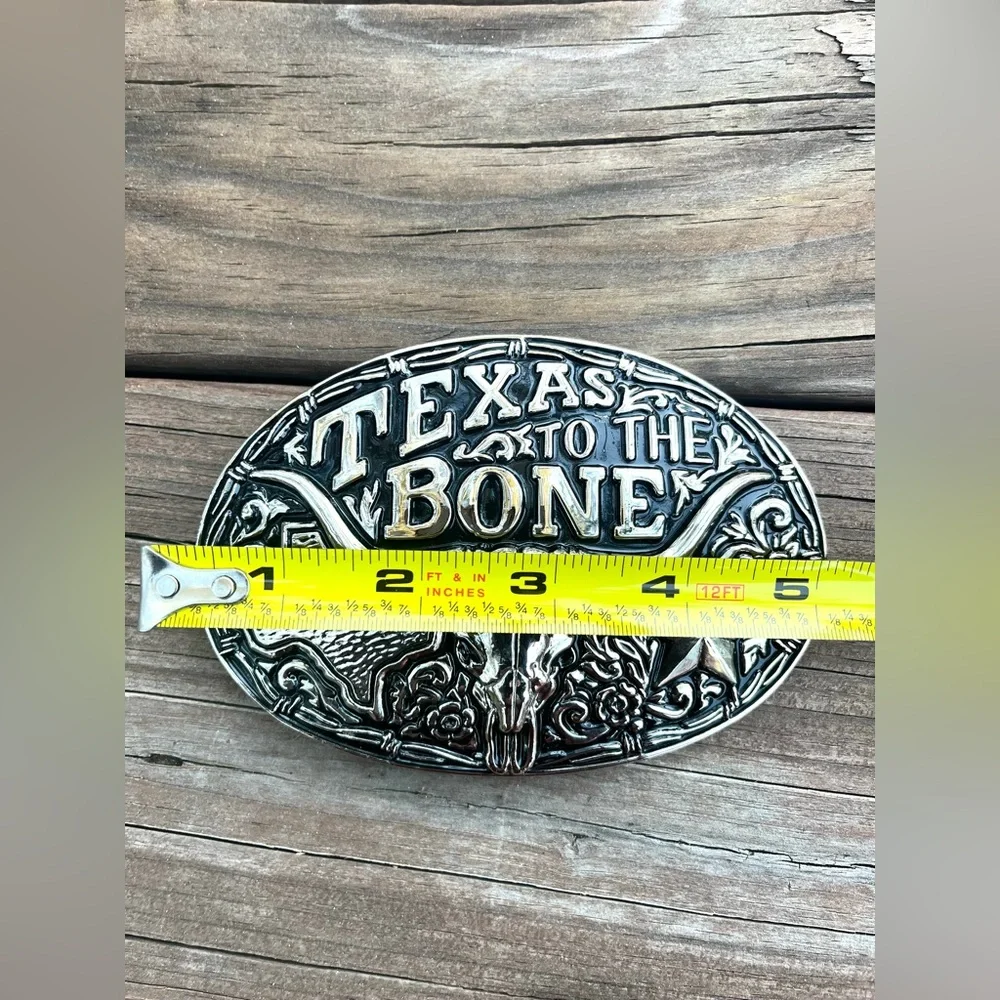 Texas To The Bone Belt Buckle For Cowboy or Western Wear for Men. - Picture 5 of 6